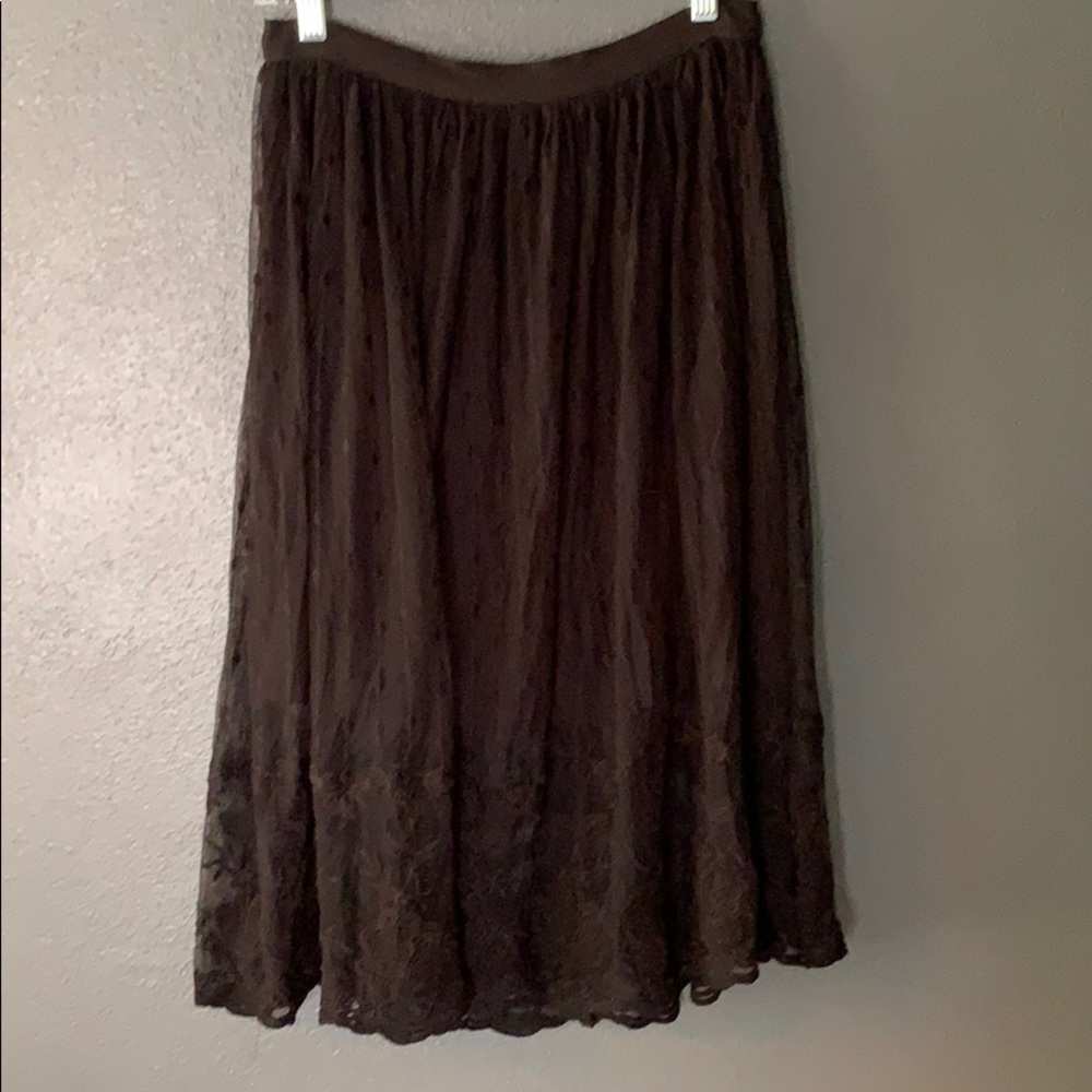 Black lace midi skirt with lining size M